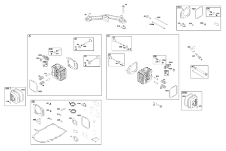 Cylinder Head Group Diagram and Parts List for 356777-0151-G1  Briggs and Stratton Engine